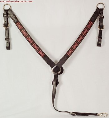 Leather and Hitched Horsehair Breastcollar