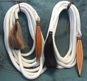 Rope W/Horsehair Tassel & Leather Poppers Mecates