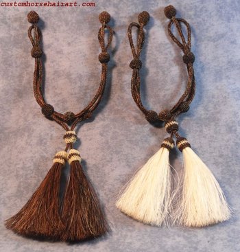 Braided Horsehair Curbstrap W/Double Tassels