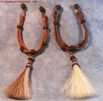 Leather & Horsehair Curbstrap W/Single Tassel