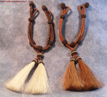 Leather & Horsehair Curbstrap W/Double Tassels